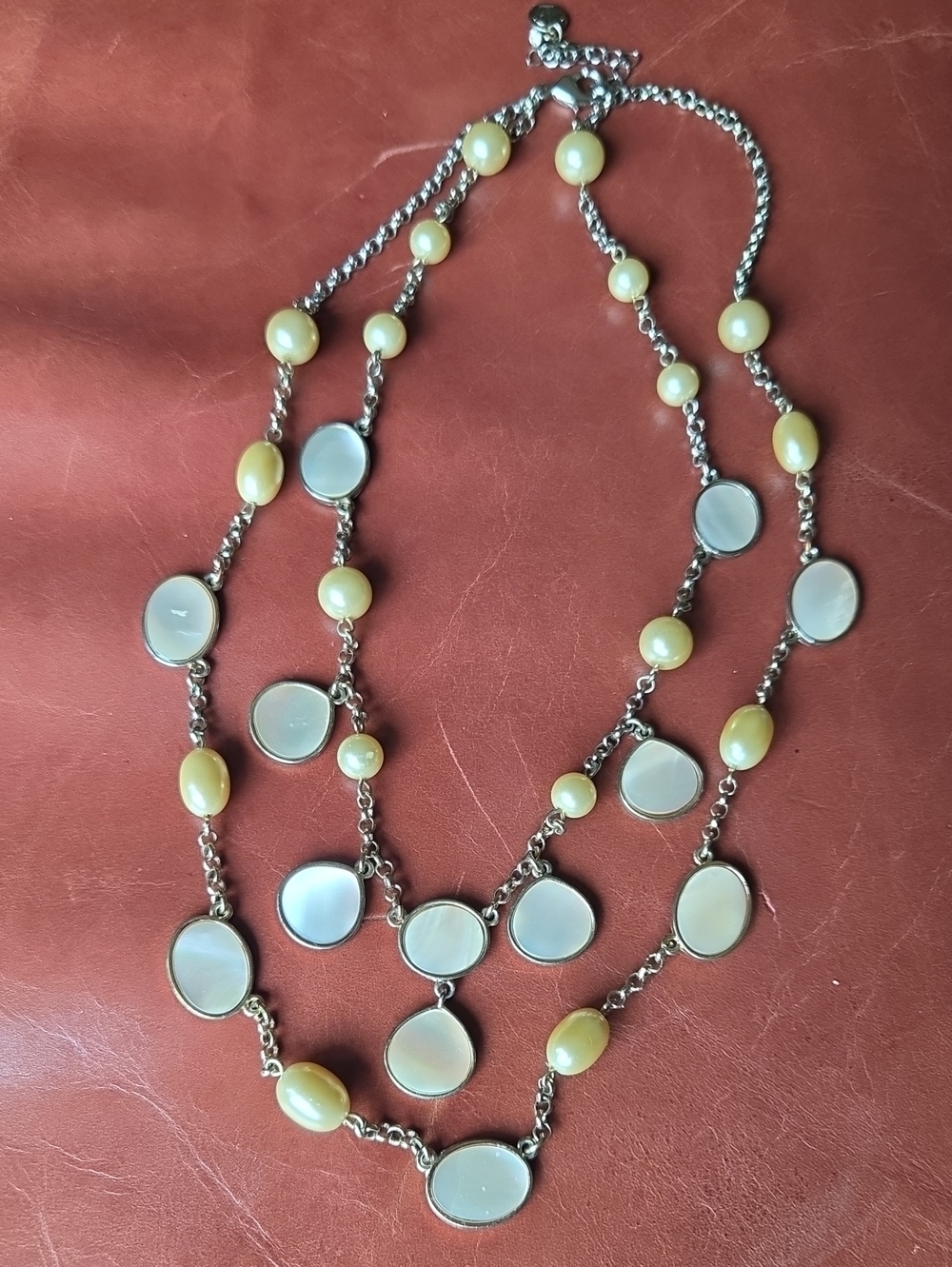 Talbots Mother-of-Pearl and Yellow Pearl Necklace